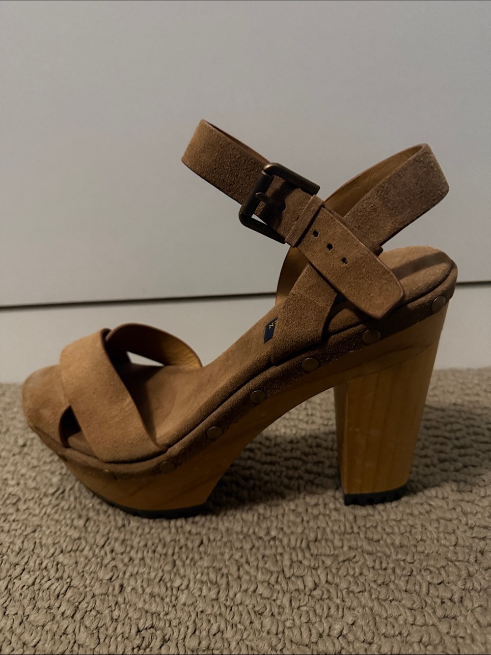 Polo by Ralph Lauren Brown Suede Platform Sandals - Picture 3 of 7